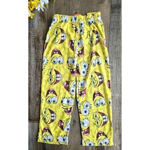 Vintage Y2K Nickelodeon Spongebob Squarepants Pajama Pants Kids Size 6/7 2005‎